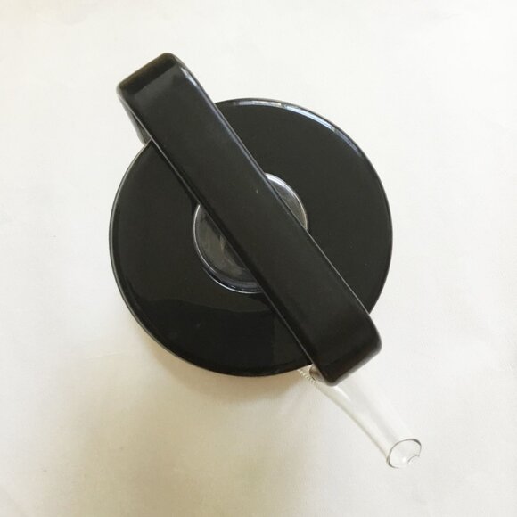 Vintage Bodum Bistro Glass Infuser Tea Pot Glass Black Kettle Space Age Denmark - Picture 7 of 12